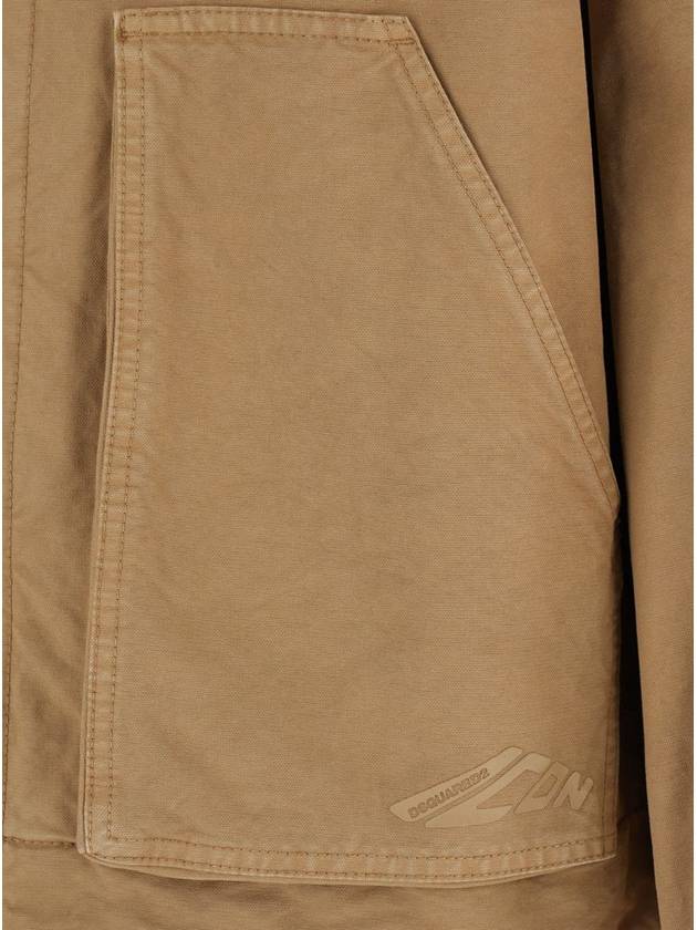 'Icon New Generation' Beige Jacket With Icon Logo On The Front In Cotton Men - DSQUARED2 - BALAAN 3