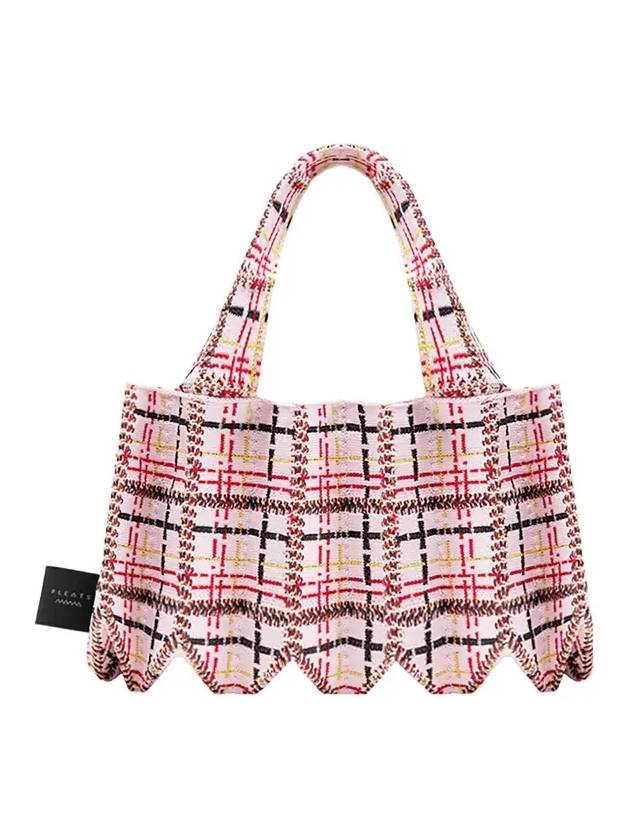 Tweed mini tote bag pale pink - PLEATSMAMA - BALAAN 3