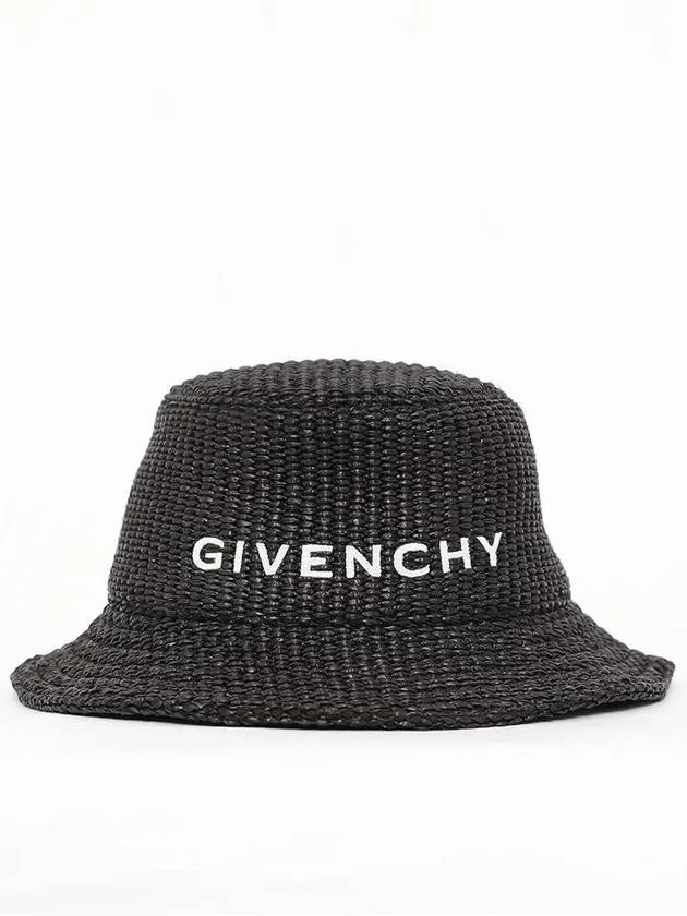 Raffia Bucket Hat Balck - GIVENCHY - BALAAN 4