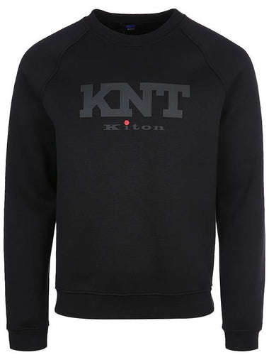 Logo Crew Neck Sweatshirt Black - KITON - BALAAN 1