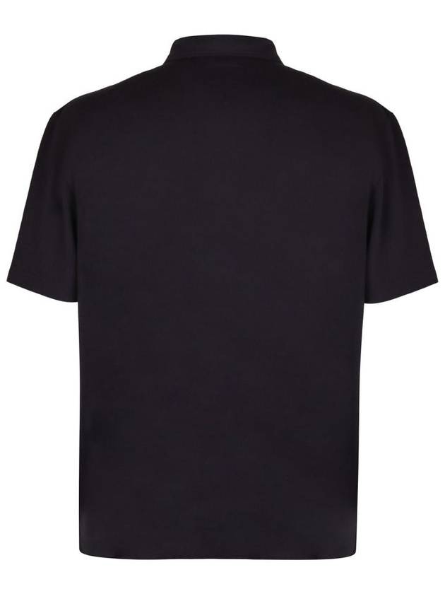 Cotton Short Sleeve Polo Shirt Dark Night - BOTTEGA VENETA - BALAAN 2