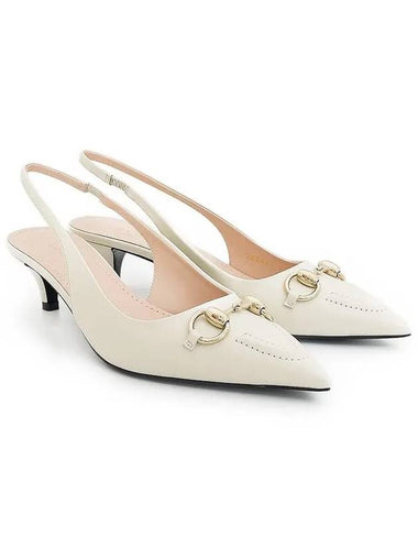 Horsebit slingback pumps 35 5 white 4ET1204 - GUCCI - BALAAN 1