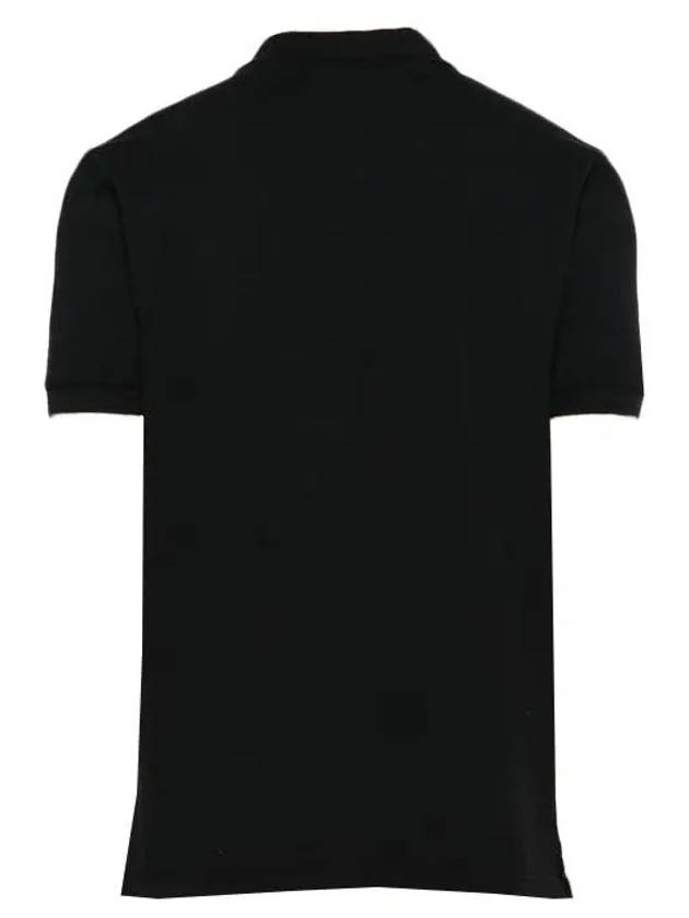 Fox Head Patch Cotton Polo Shirt Black - MAISON KITSUNE - BALAAN 5