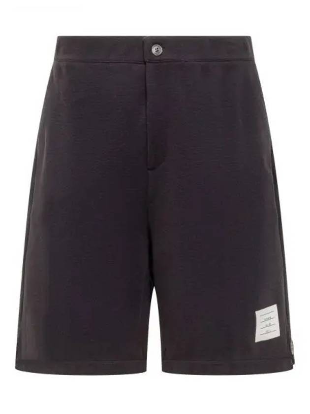 Logo Patch Midi Shorts Navy - THOM BROWNE - BALAAN 2