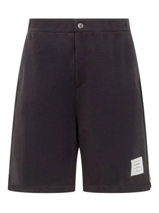 Logo Patch Midi Shorts Navy - THOM BROWNE - BALAAN 2