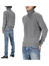 Heart Logo Cashmere Turtleneck Grey - AMI - BALAAN 2