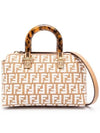 By The Way Mini Raffia Boston Tote Bag Beige - FENDI - BALAAN 3