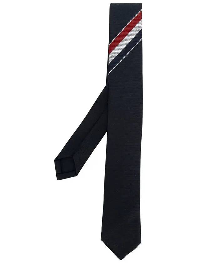 Three-Line Engineer Stripe Wool  Neck Tie Navy - THOM BROWNE - BALAAN 3