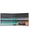 Men's Car Print Striped Leather Half Wallet Black - PAUL SMITH - BALAAN 5