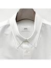 Button Down Boxy Fit Oxford Long Sleeve Shirt Natural White - AMI - BALAAN 6