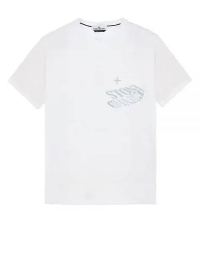 Lettering Logo Print Pocket Short Sleeve T-shirt White - STONE ISLAND - BALAAN 2