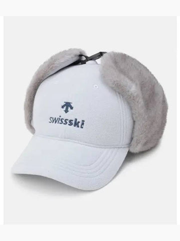 SWISS SKI ECCO eco fur earring ball cap light gray SP423SCPO1 - DESCENTE - BALAAN 1