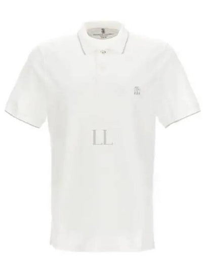 Logo Detail Slim Fit Short Sleeve Polo Shirt White - BRUNELLO CUCINELLI - BALAAN 2