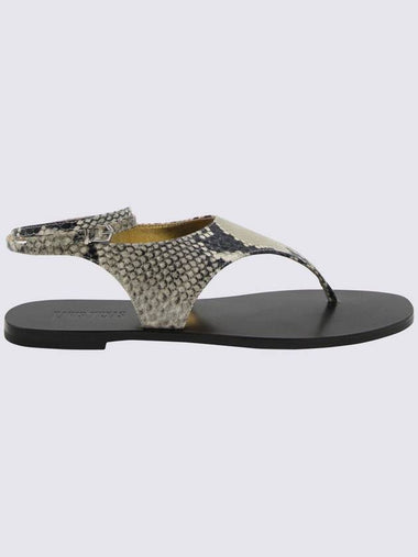 Paris Texas Grey Leather Amalfi Sandals - PARIS TEXAS - BALAAN 1