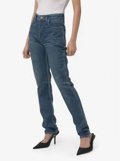 Cindy Mid Rise Denim Jeans Dark Beach Blue - SAINT LAURENT - BALAAN 2