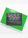 Intrecciato Leather Card Wallet Black - BOTTEGA VENETA - BALAAN 4