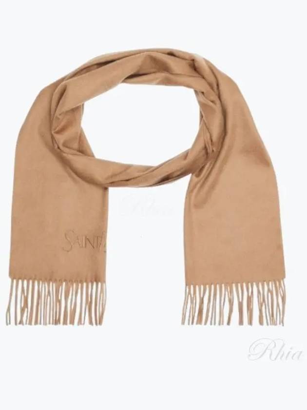 Muffler cashmere embroidery beige 795159 - SAINT LAURENT - BALAAN 1