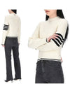 4 Bar Stripe Cable Knit Top White - THOM BROWNE - BALAAN 2