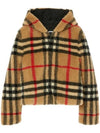 Check Fleece Zip-Up Hoodie Archive Beige - BURBERRY - BALAAN 1