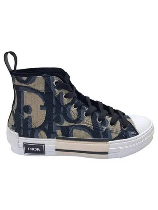 Maxi Converse Oblique High Top Sneakers Black Beige Men s Shoes 271461 - DIOR - BALAAN 1