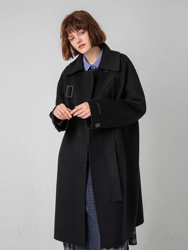 Wool Single Baltic Coat Black - PAGE STUDIO - BALAAN 3