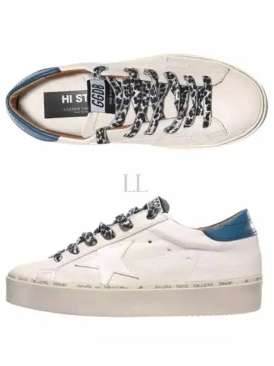 Women's Hi Star Blue Tab Nappa Leather Low Top Sneakers White - GOLDEN GOOSE - BALAAN 2