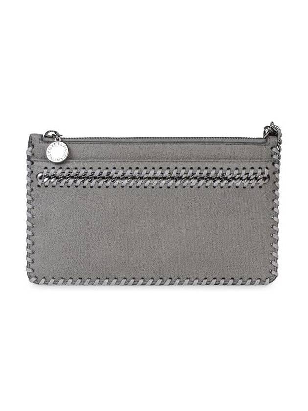 Stella McCartney 'Falabella' Mini Clutch Bag In Grey Recycled Polyester - STELLA MCCARTNEY - BALAAN 1