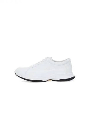 Men s Stitched Grainy Leather Sneakers White 271596 - GIORGIO ARMANI - BALAAN 1