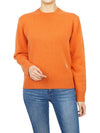 Embroidered Logo Crew Neck Wool Knit Top Orange - SPORTY & RICH - BALAAN 6