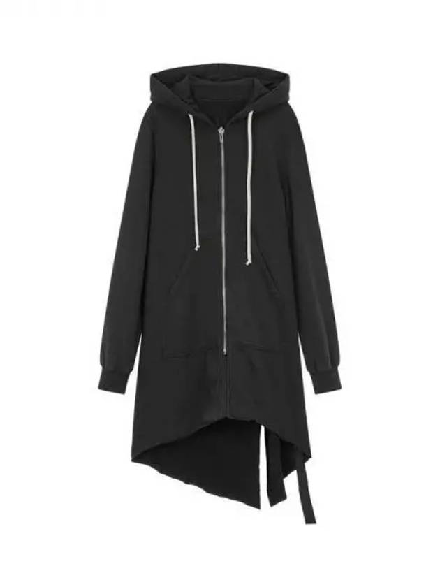 WOMEN DRKSHDW Drawstring Long Hood Zipup Black 270062 - RICK OWENS - BALAAN 1