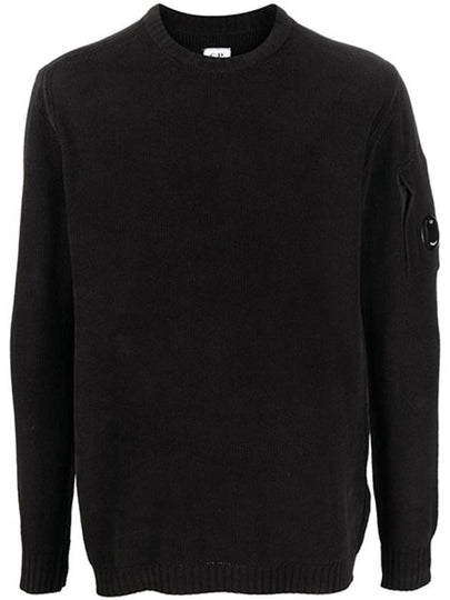 Lens Wappen Crew Neck Knit Top Black - CP COMPANY - BALAAN 2