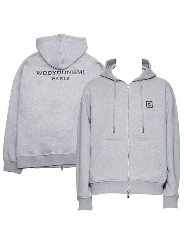 Back Logo  Zip-Up Hoodie Grey - WOOYOUNGMI - BALAAN 2