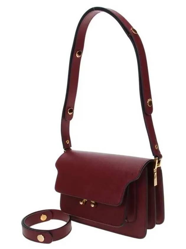 Saffiano Trunk Mini Shoulder Bag Burgundy - MARNI - BALAAN 3