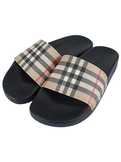 Check Furley Slippers Beige - BURBERRY - BALAAN 2