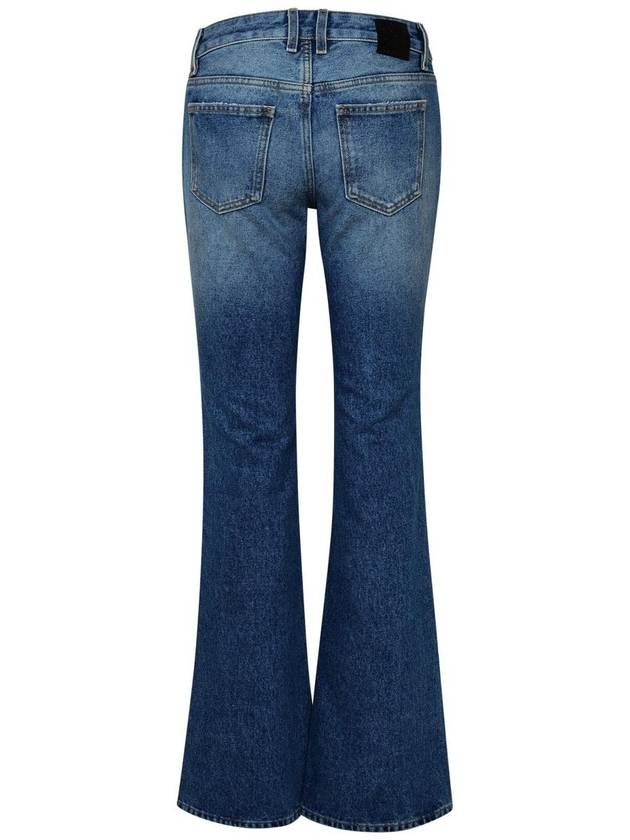 Women's Logo Patch Cotton Flare Jeans Blue - OFF WHITE - BALAAN 4