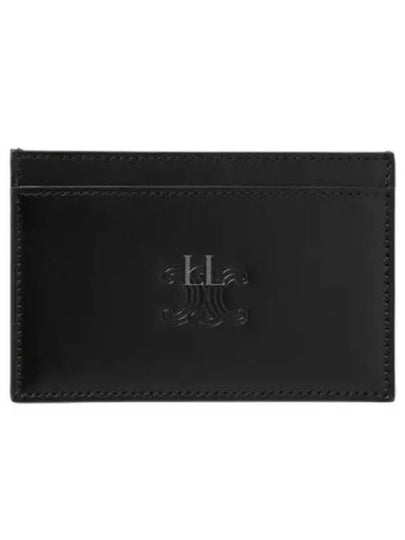 Satinated Triomphe Embossed Calfskin Card Wallet Black - CELINE - BALAAN 2