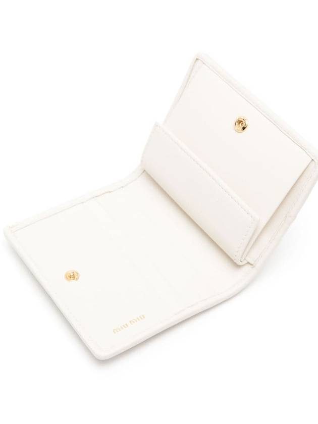 Matelasse Leather Half Wallet White - MIU MIU - BALAAN 5