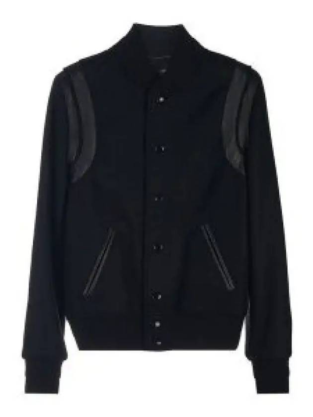 Women's Wool Varsity Bomber Jacket Black - SAINT LAURENT - BALAAN 2