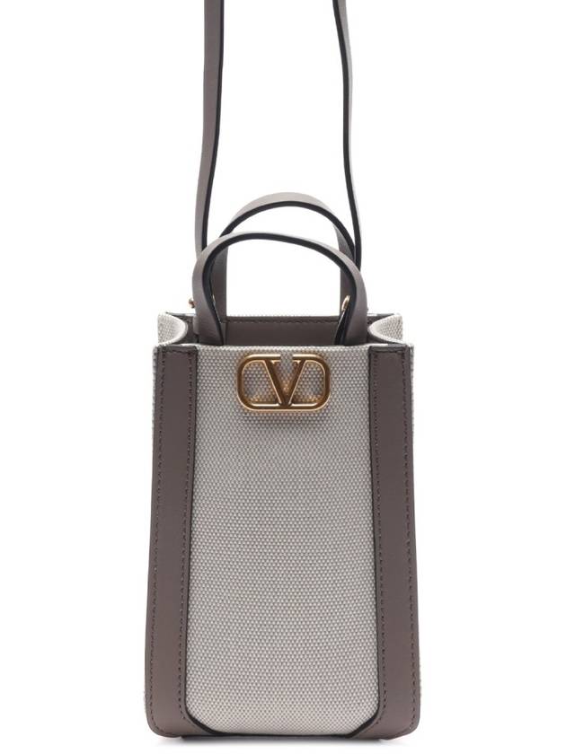 V Logo Mini Shoulder Bag Grey - VALENTINO - BALAAN 1