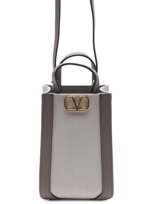 V Logo Mini Shoulder Bag Grey - VALENTINO - BALAAN 2