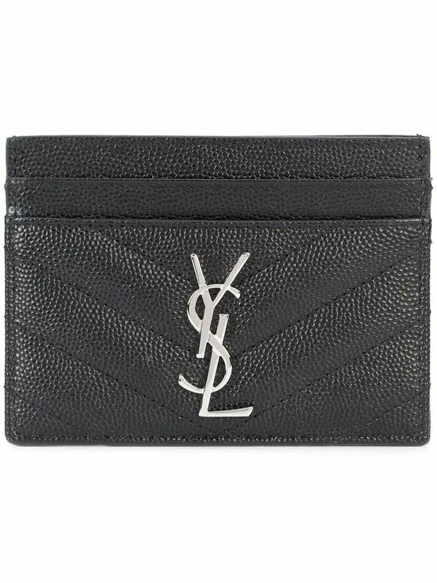 Cassandre Matelasse Card Case In Grain De Poudre Embossed Leather Black - SAINT LAURENT - BALAAN 3