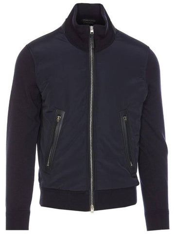 Light Nylon Front Merino Zip-Up Jacket Black - TOM FORD - BALAAN 1