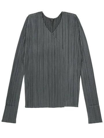 Pleated Basic Cardigan Grey - ISSEY MIYAKE - BALAAN 1