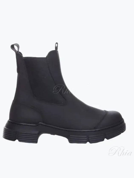 Women's Rubber City Chelsea Boots Black - GANNI - BALAAN 2