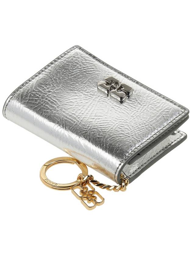 Bou Flap Card Wallet Silver - GANNI - BALAAN 5