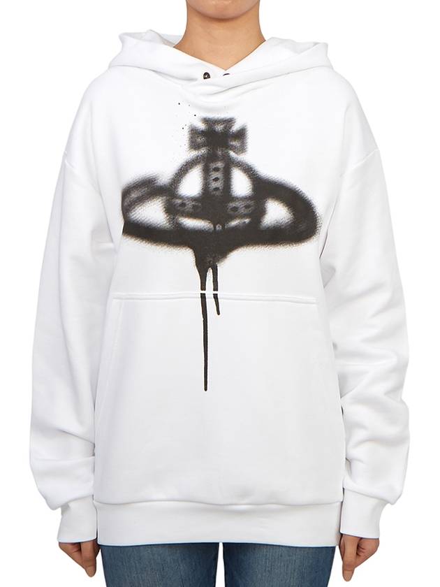 Spray ORB Logo Print Hoodie White - VIVIENNE WESTWOOD - BALAAN 2