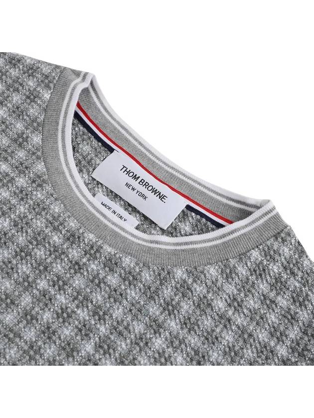 Check Tweed Crewneck Short Dress Grey - THOM BROWNE - BALAAN 4