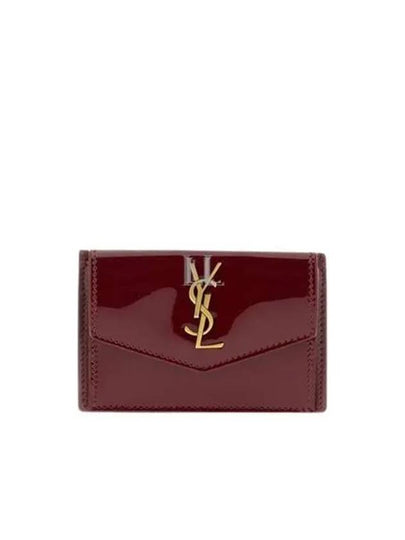 Uptown Flap Patent Leather Half Wallet Red - SAINT LAURENT - BALAAN 2