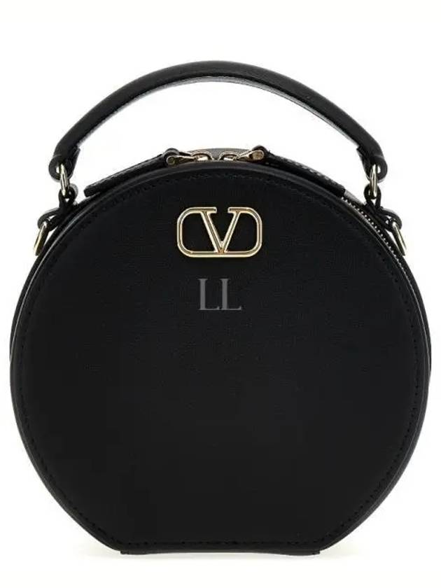 V Logo Signature Round Mini Bag Black - VALENTINO - BALAAN 2