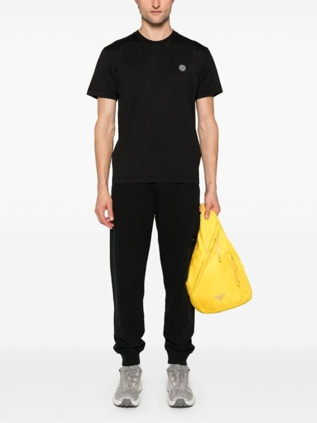 Logo Patch Short Sleeve T-Shirt Black - STONE ISLAND - BALAAN 4